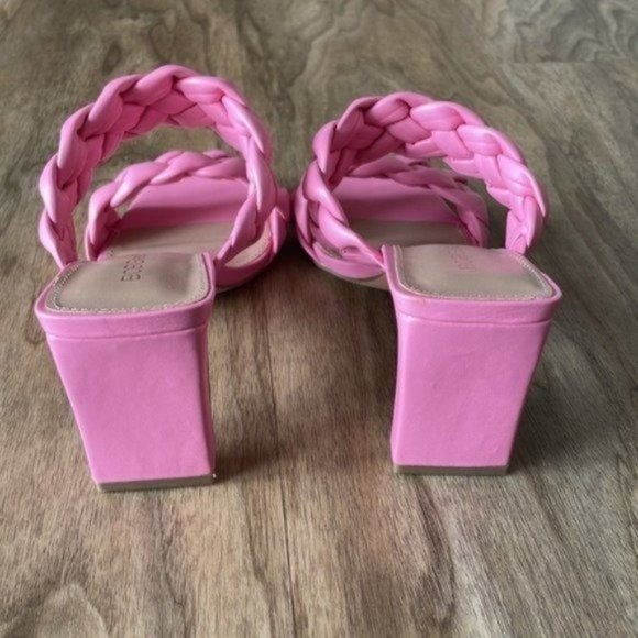 BCBGeneration Finaa Slide Pink Braided Heel Sandal 6.5 - Picture 3 of 7